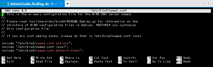 Содержимое named.conf