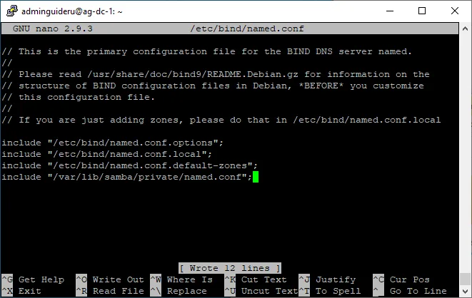 Настраиваем BIND9 для Linux AD-DC на Ubuntu 18.04 – Часть 2 - Дополняем named.conf