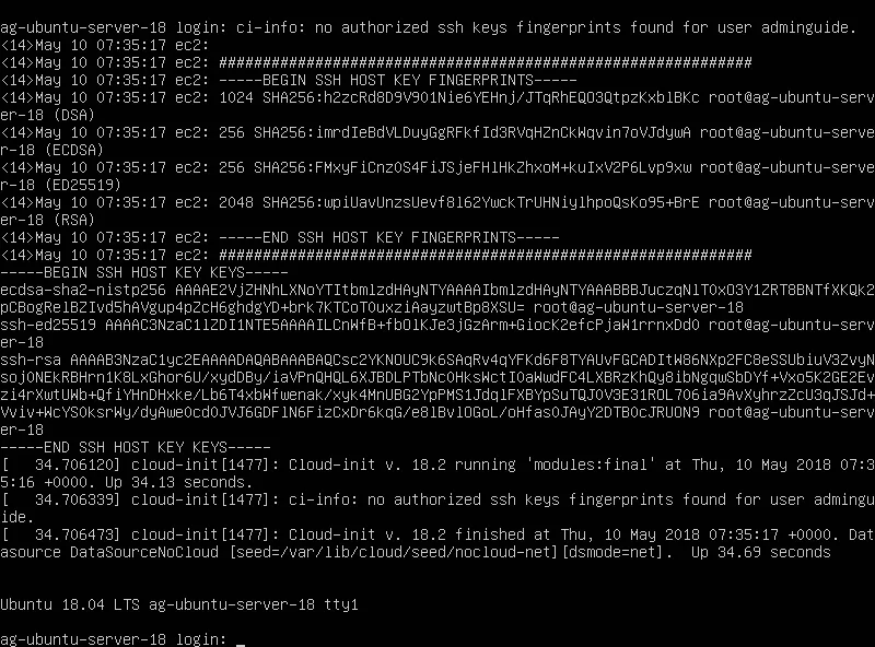 Ubuntu Server 18.04 - Первая загрузка
