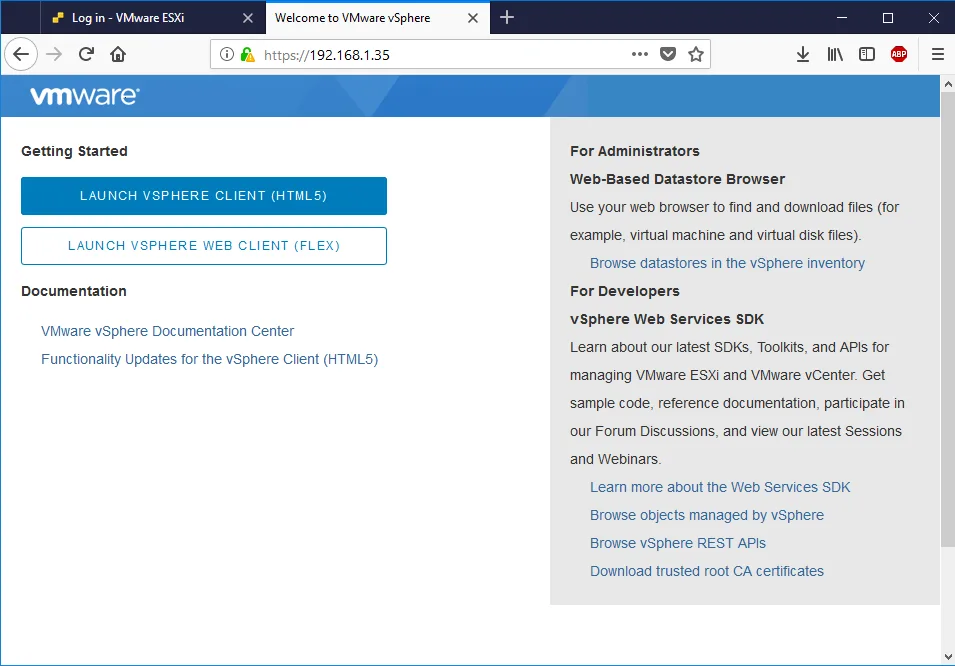 vSphere client