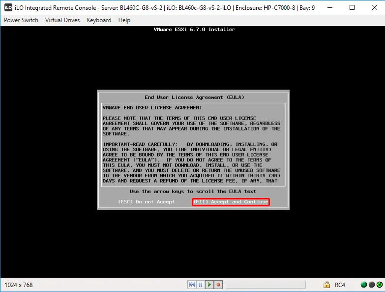 ESXi пользовательское соглашение